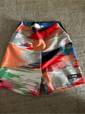P.E Nation Multicolor Athletic Shorts - Orange/Red/Green Print (ACCEPT OFFER)